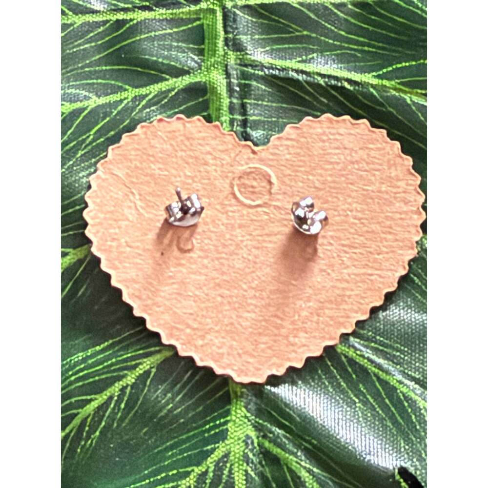 Dainty Gold Tone Cherry Stud Earrings Silver Tone Leaves Fruit Cottagecore - Picture 3 of 5
